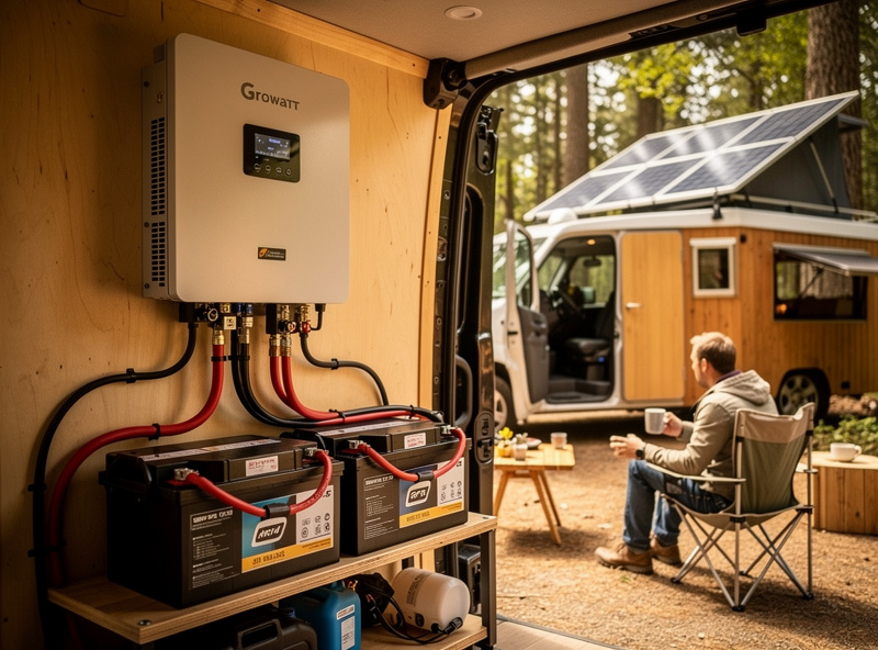 Off-grid cabin Growatt setup