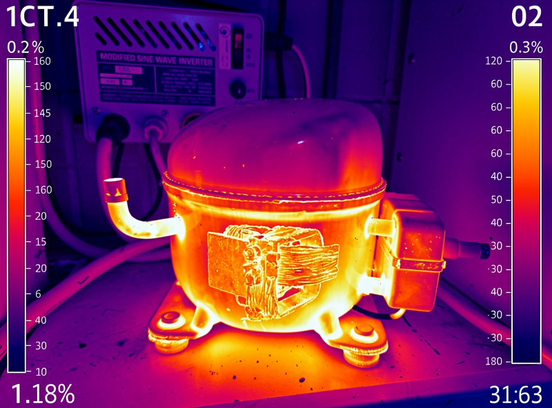 Refrigerator compressor thermal imaging