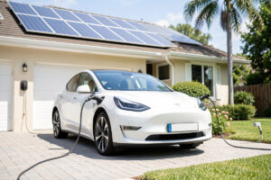 Electric vehicle charging at home from rooftop solar and a LiFePO4 battery system