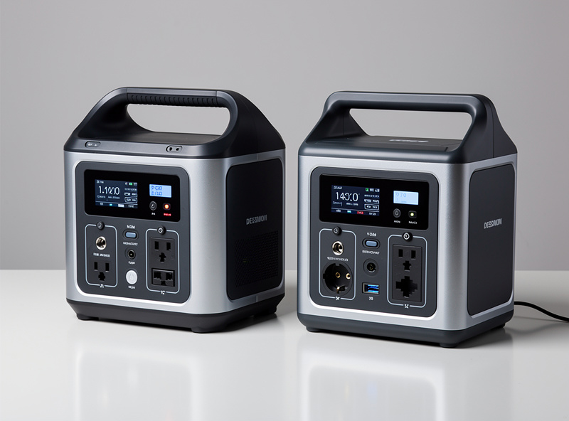 Two portable power stations side by side, one labeled LiFePO4 and one NMC, for chemistry comparison
