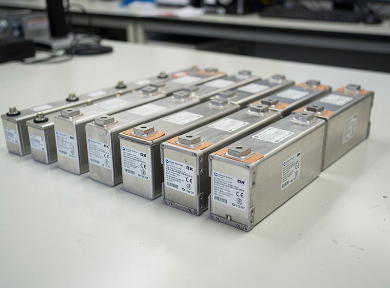Lithium battery cells laid out showing the difference between LiFePO4 and NMC chemistry