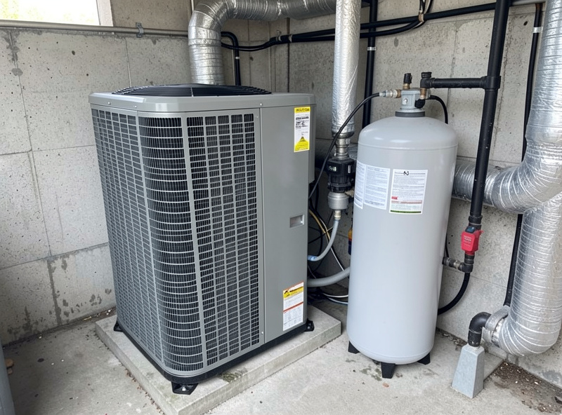 Submersible pump and HVAC compressor wiring showing motor loads on a home battery backup system